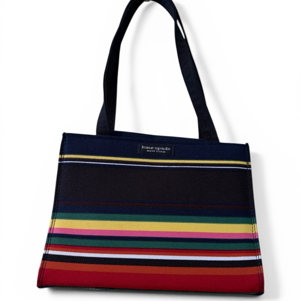 kate spade Navy Multi-Stripe Canvas Tote